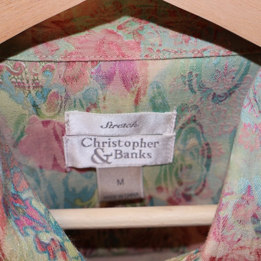 VTG Christopher & Banks Multicolor Blazer/Jacket Sz M Womens Button Up - Picture 13 of 16
